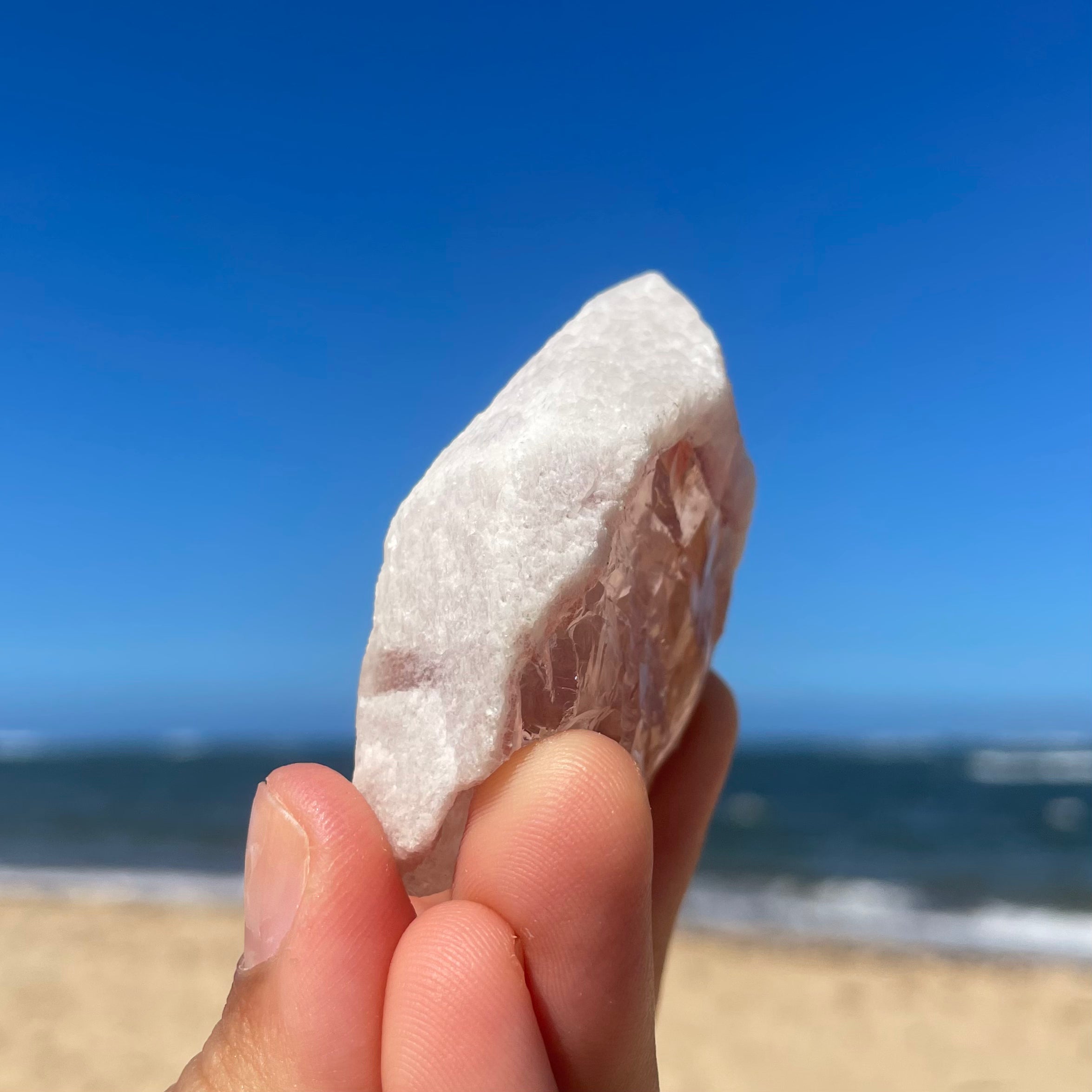 Rose Snow Lemurian Quartz Crystal #1390 – lemuriacrystalshop