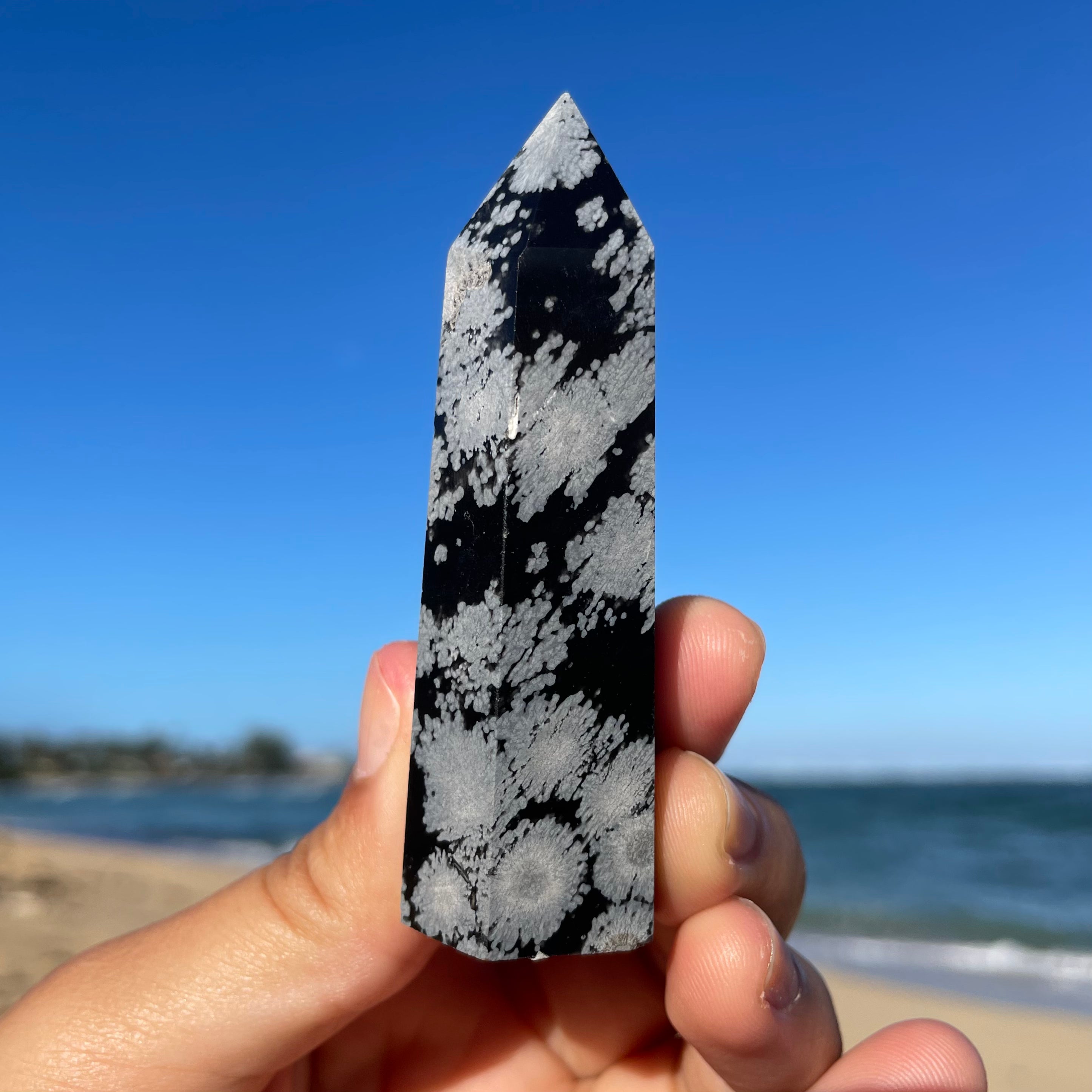 Snowflake Obsidian Tower #1340 – lemuriacrystalshop