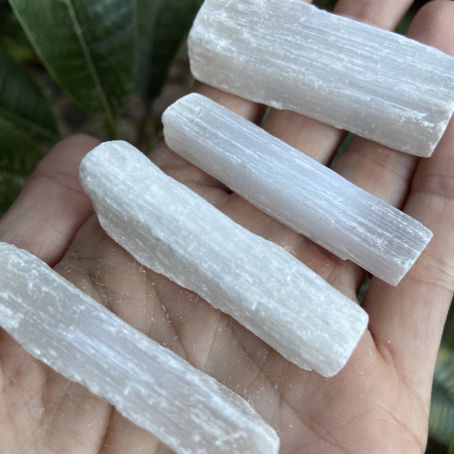 3x Raw Selenite Sticks, Great for Grids!