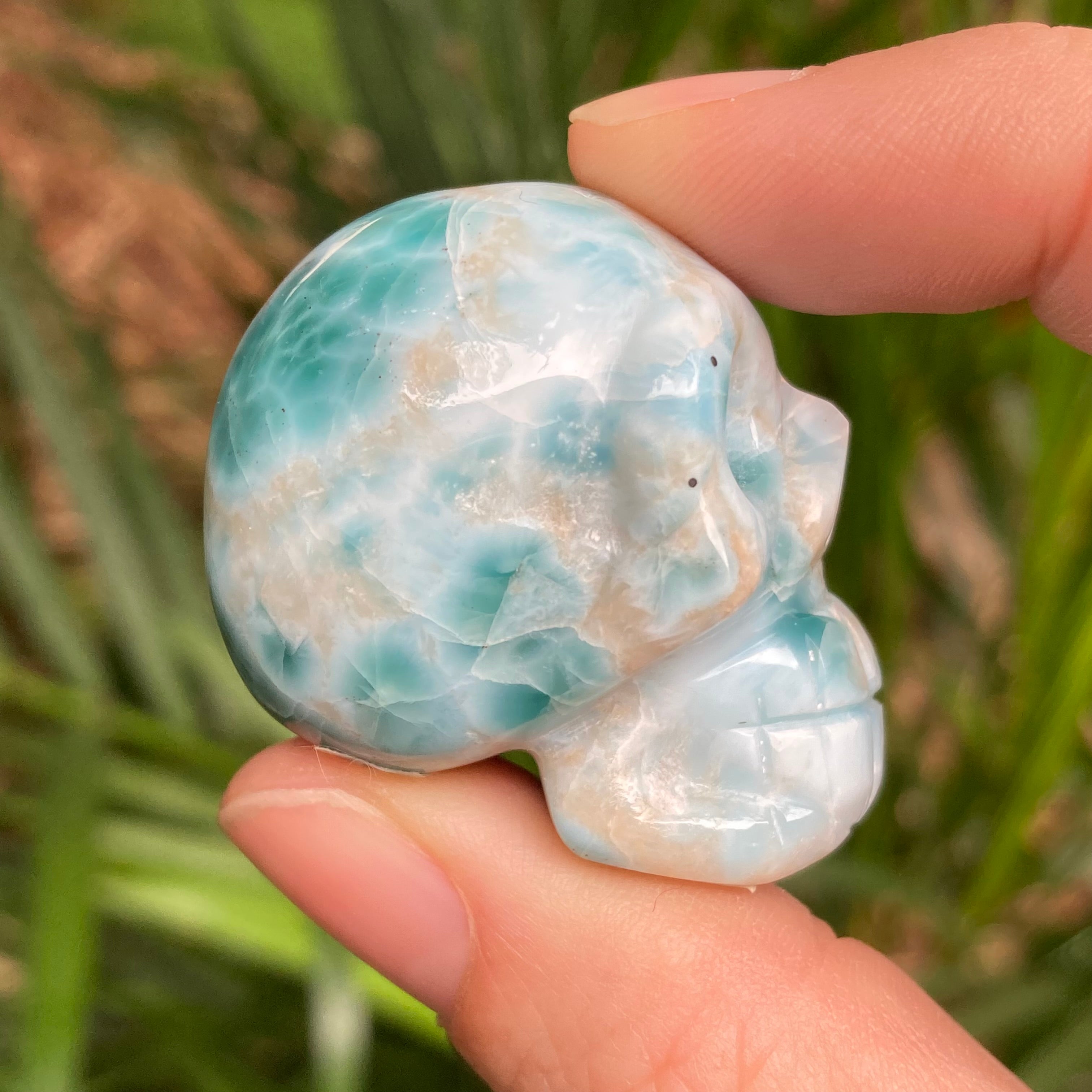 ラリマースカル Larimar Skull #70 – lemuriacrystalshop