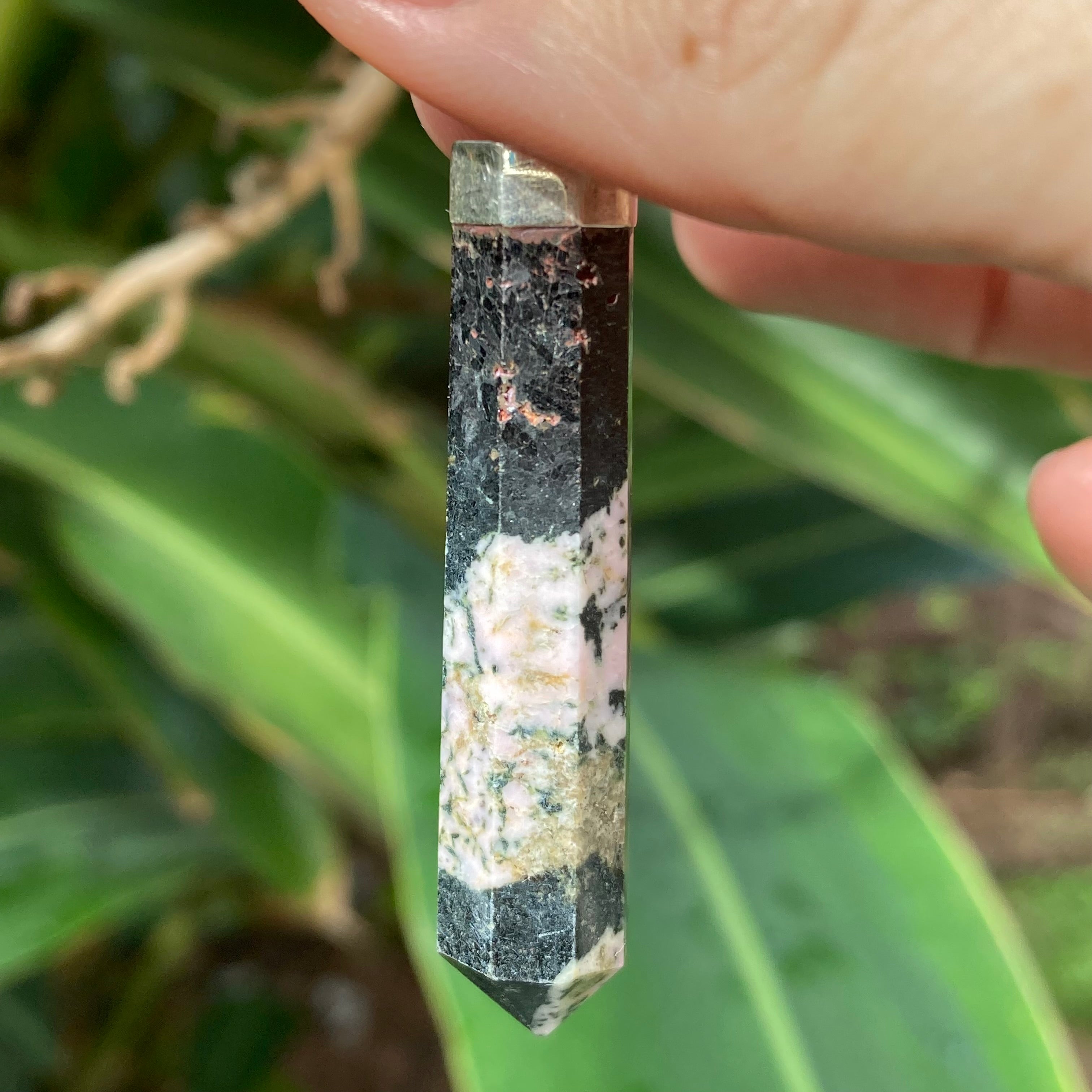 Snowflake Rhodonite Sterling Silver Pendant – lemuriacrystalshop