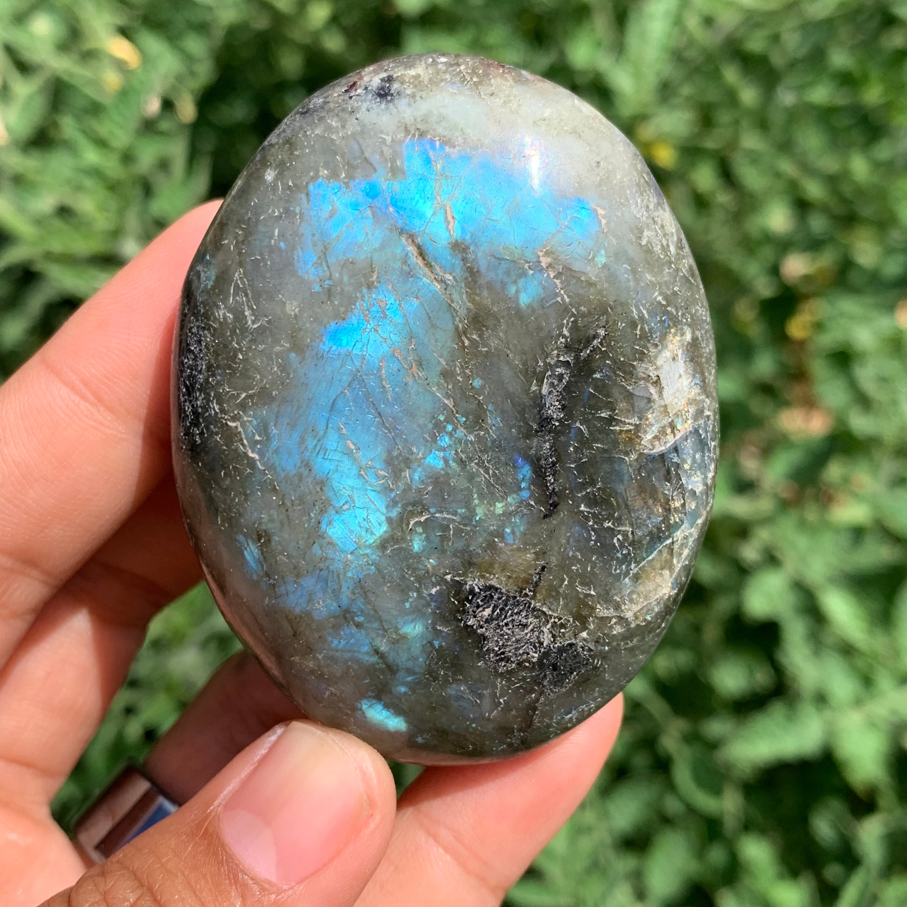 Grand Cristal Unique De Labradorite Naturelle - Pierre Ronde 10cm, 1400g, Provenance Canada
