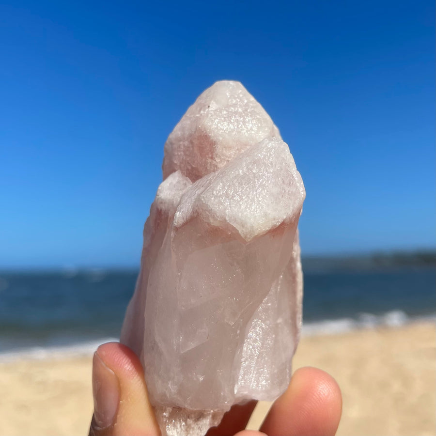 Rose Snow Lemurian Quartz Crystal #1371
