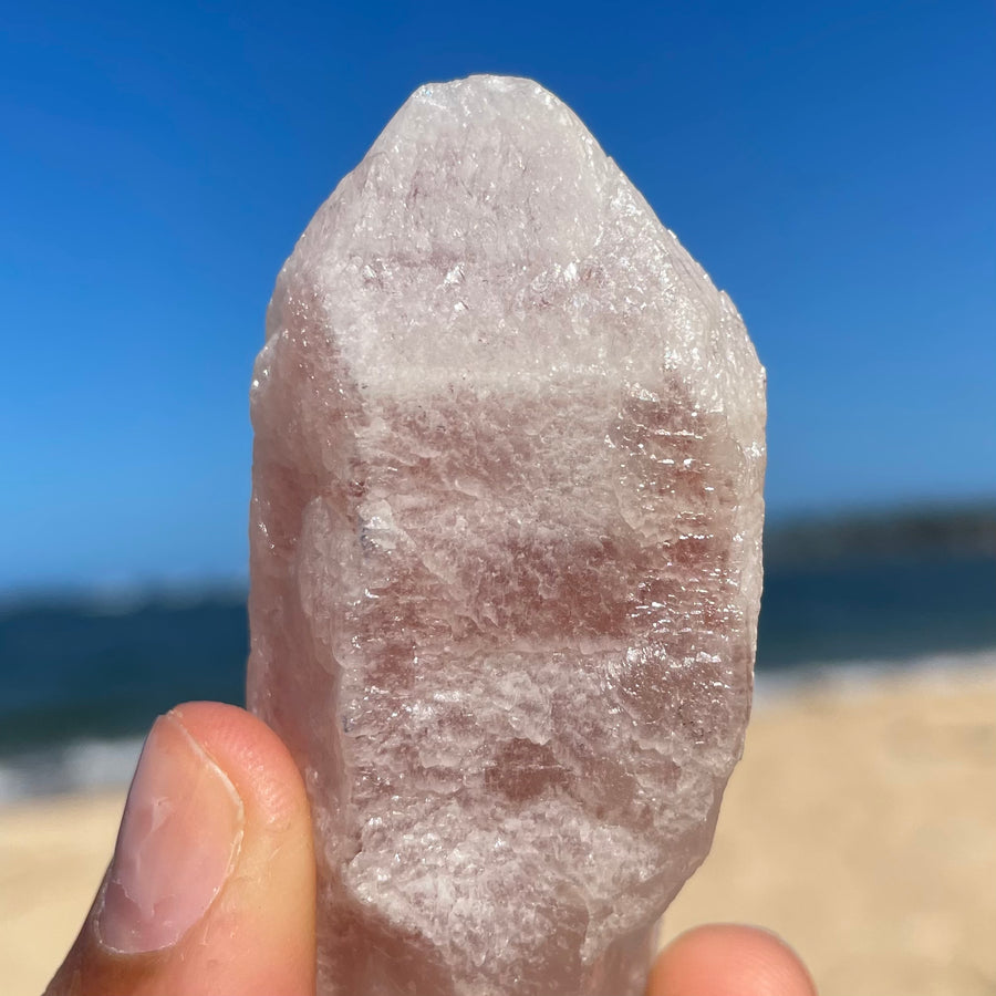 Rose Snow Lemurian Quartz Crystal #1375