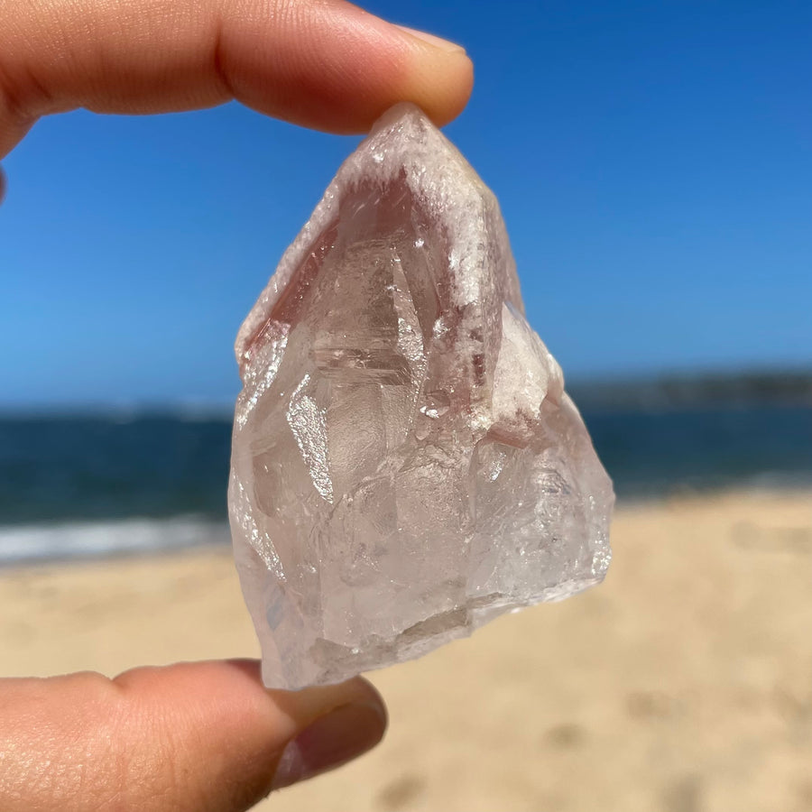Rose Snow Lemurian Quartz Crystal #1379