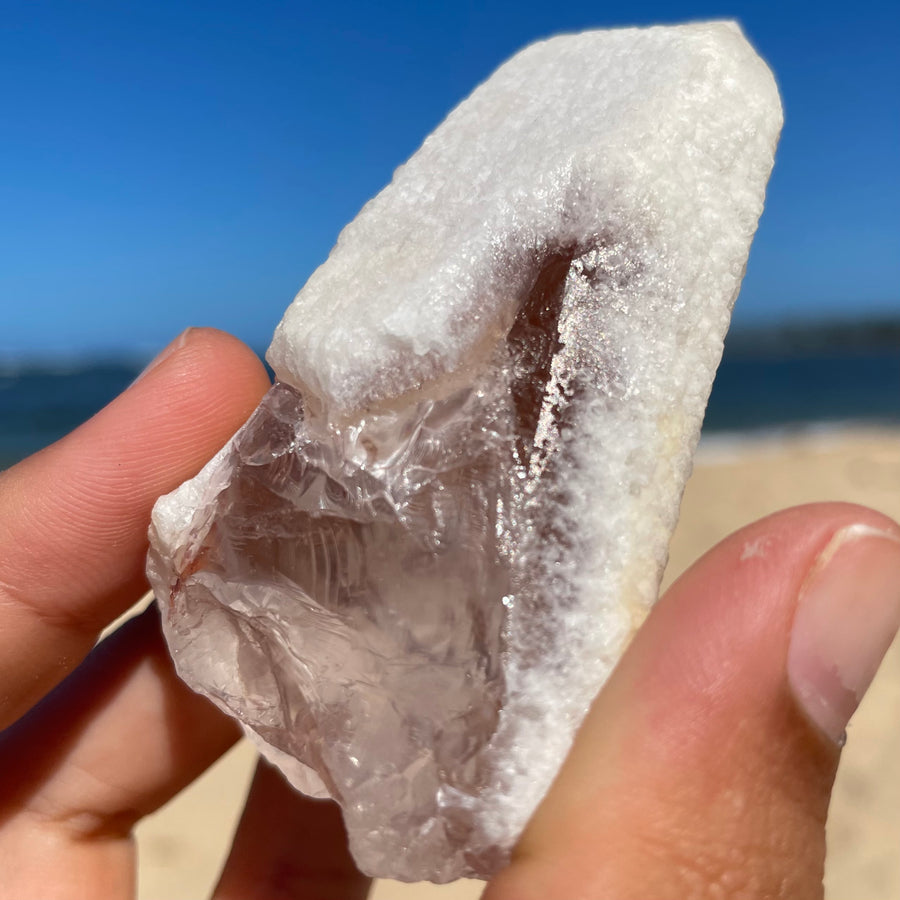 Rose Snow Lemurian Quartz Crystal #1381