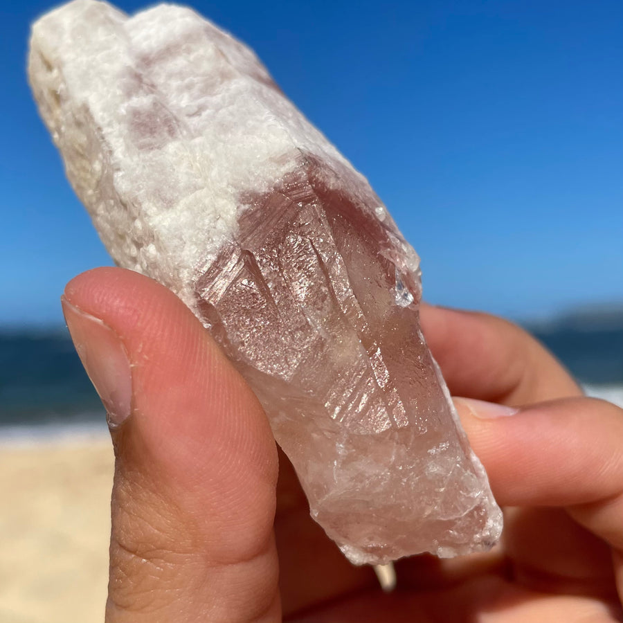Rose Snow Lemurian Quartz Crystal #1387