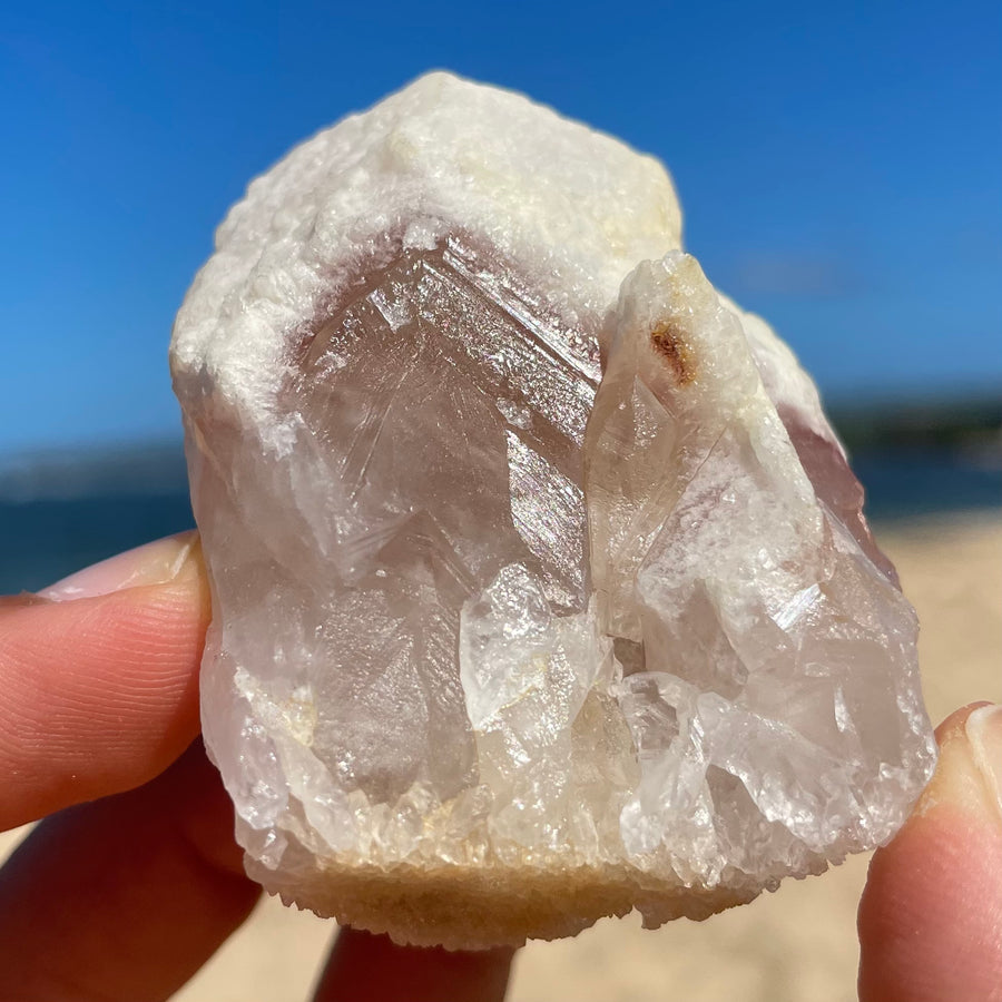 Rose Snow Lemurian Quartz Crystal #1377