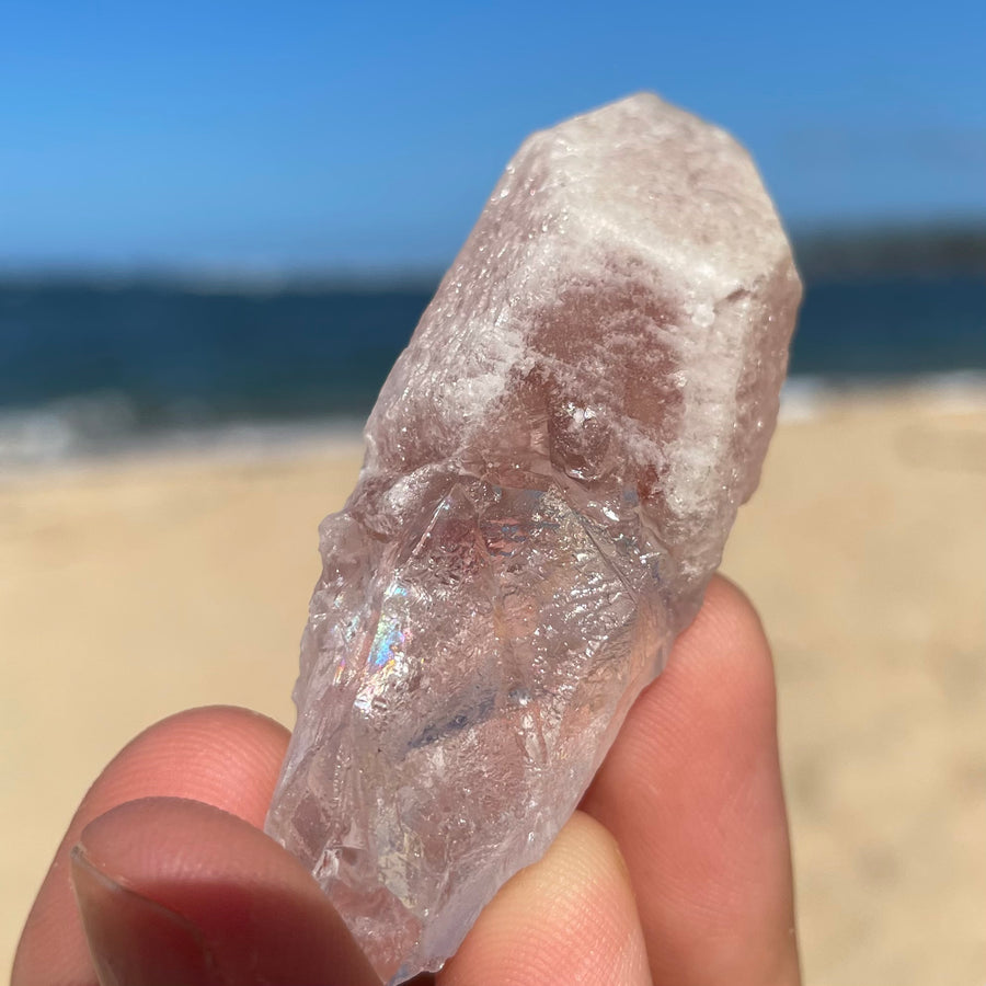 Rose Snow Lemurian Quartz Crystal #1394