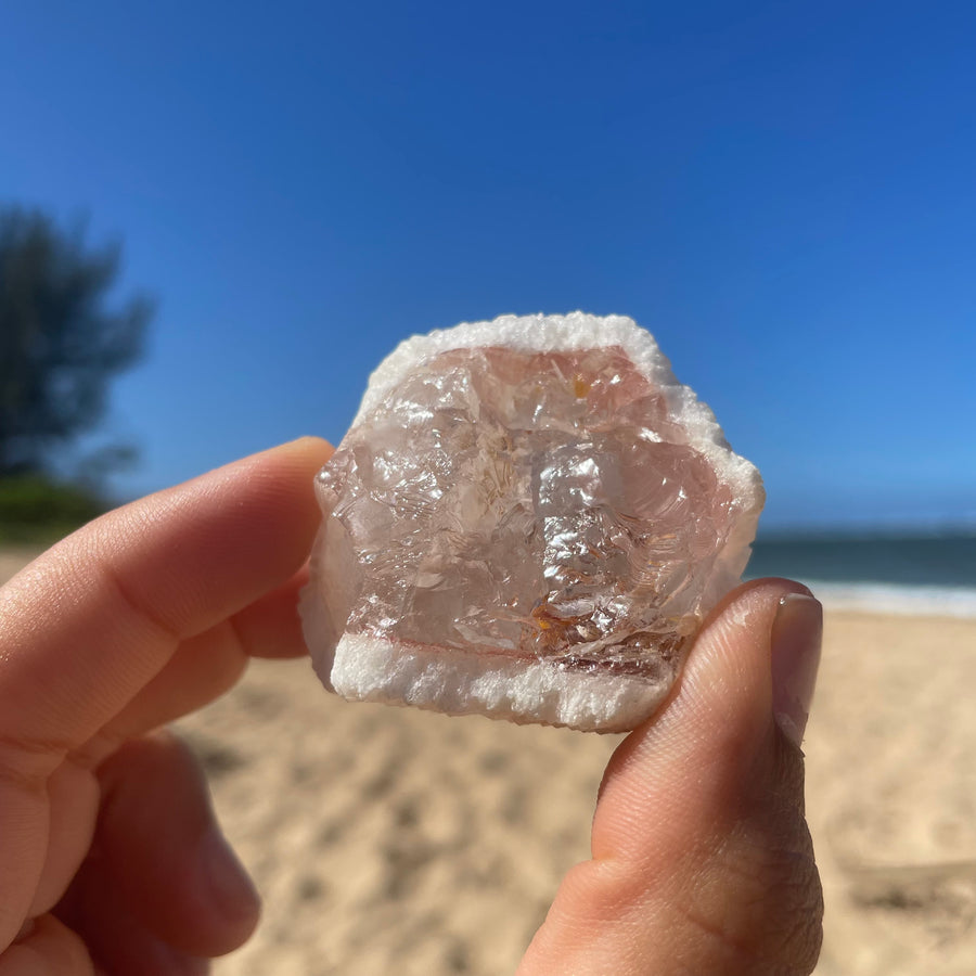Rose Snow Lemurian Quartz Crystal #1367