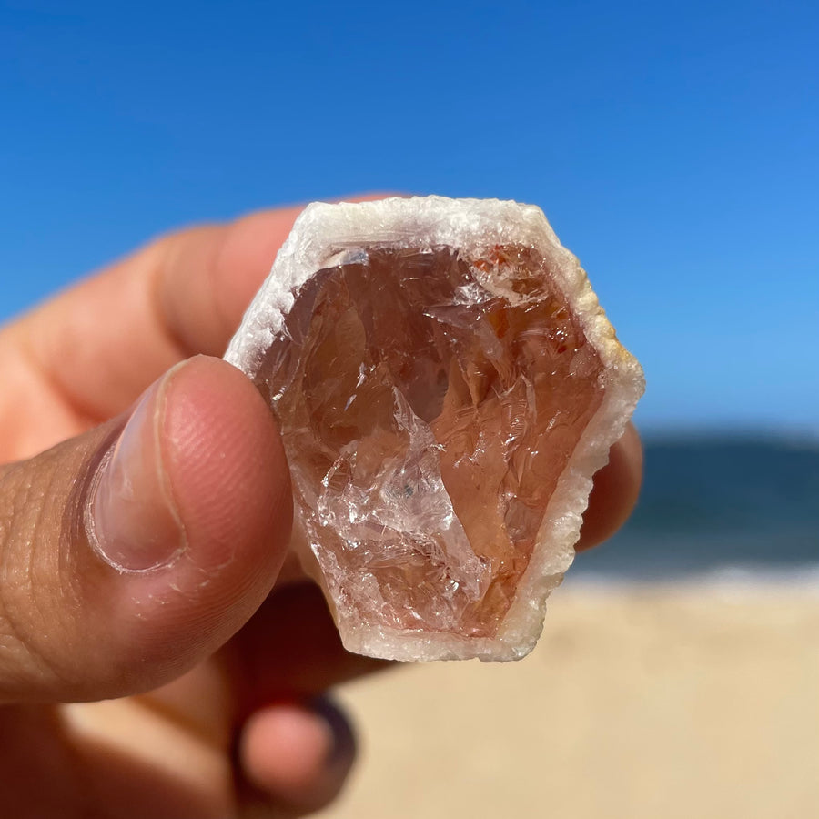 Rose Snow Lemurian Quartz Crystal #1395