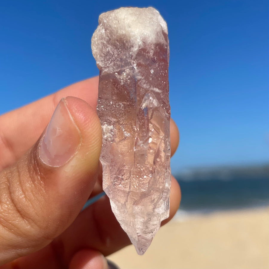 Rose Snow Lemurian Quartz Crystal #1389