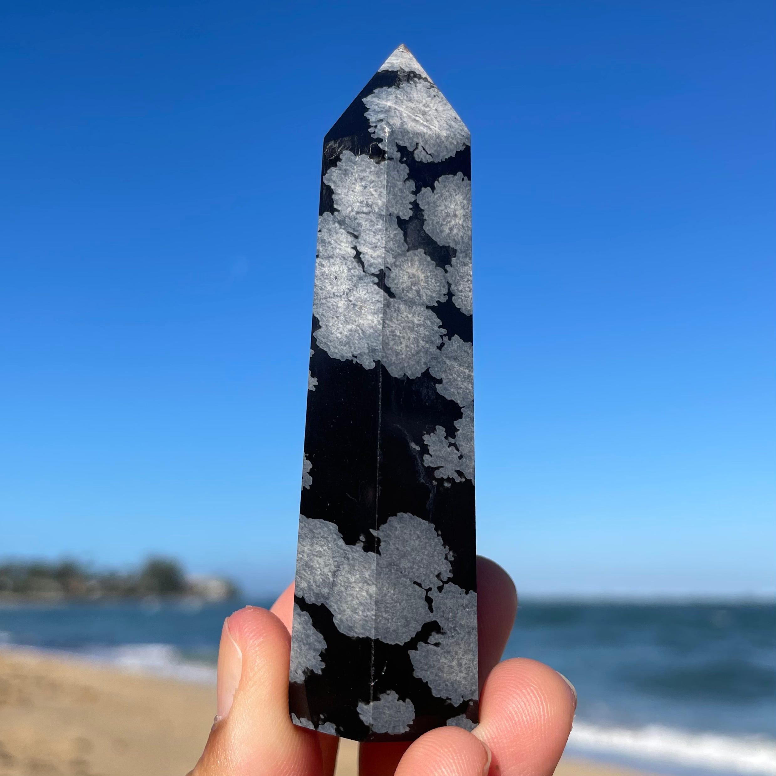 Snowflake Obsidian Tower #1343 – lemuriacrystalshop