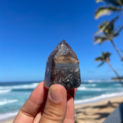 polished Smoky Lemurian Quartz Point #1183