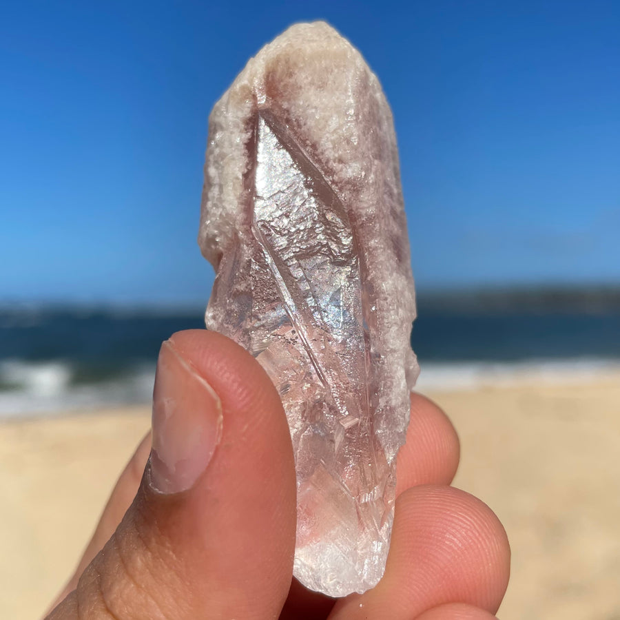 Rose Snow Lemurian Quartz Crystal #1394