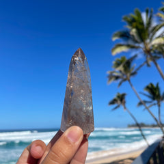 polished Smoky Lemurian Quartz Point #1177
