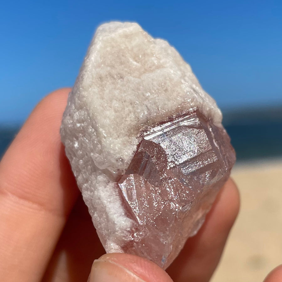 Rose Snow Lemurian Quartz Crystal #1382