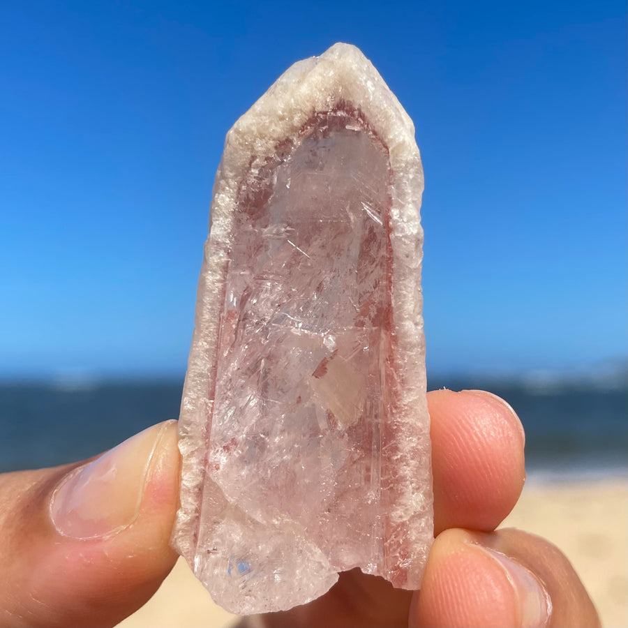 Rose Snow Lemurian Quartz Crystal #1373