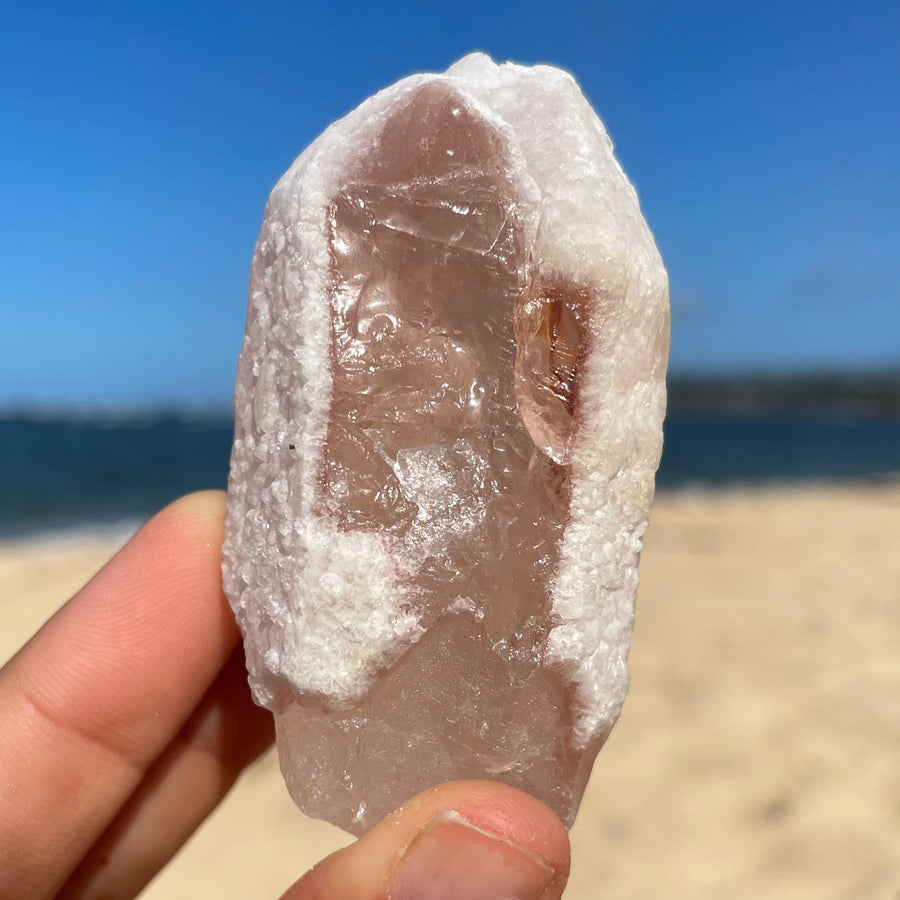 Rose Snow Lemurian Quartz Crystal #1397