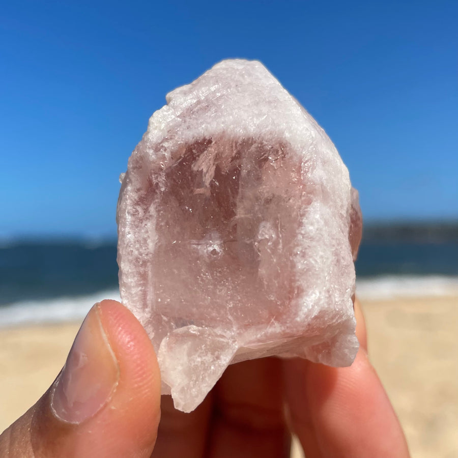 Rose Snow Lemurian Quartz Crystal #1376