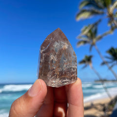 polished Smoky Lemurian Quartz Point #1181