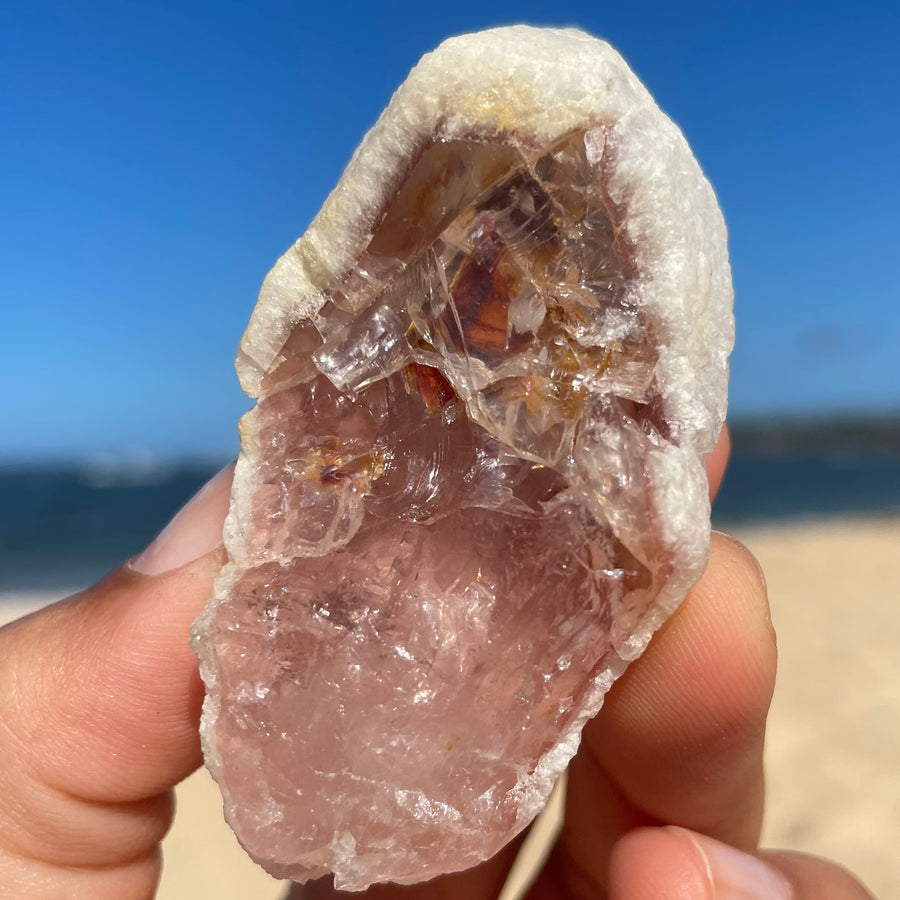 Rose Snow Lemurian Quartz Crystal #1398