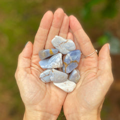 3x Blue Chalcedony Tumble Set!