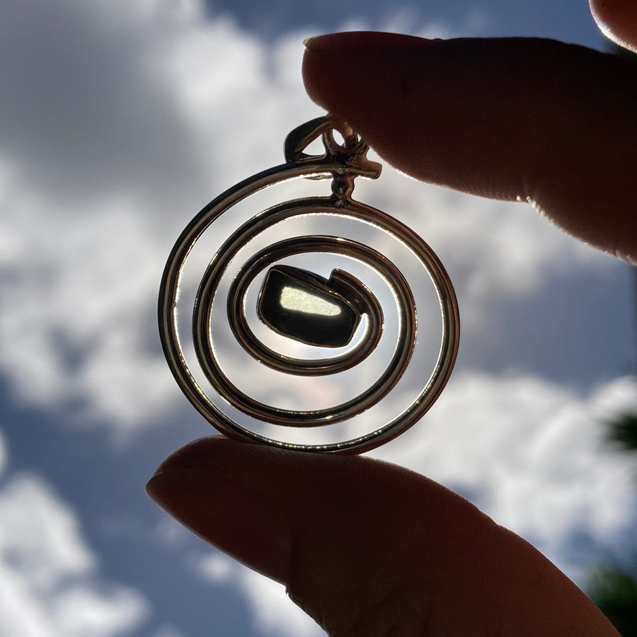 Sterling Silver Spiral Pendant Necklace 20x25mm