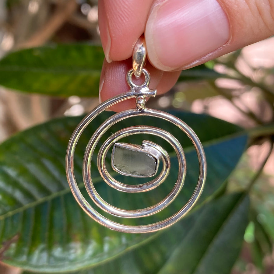 Sterling Silver Spiral Pendant Necklace 20x25mm