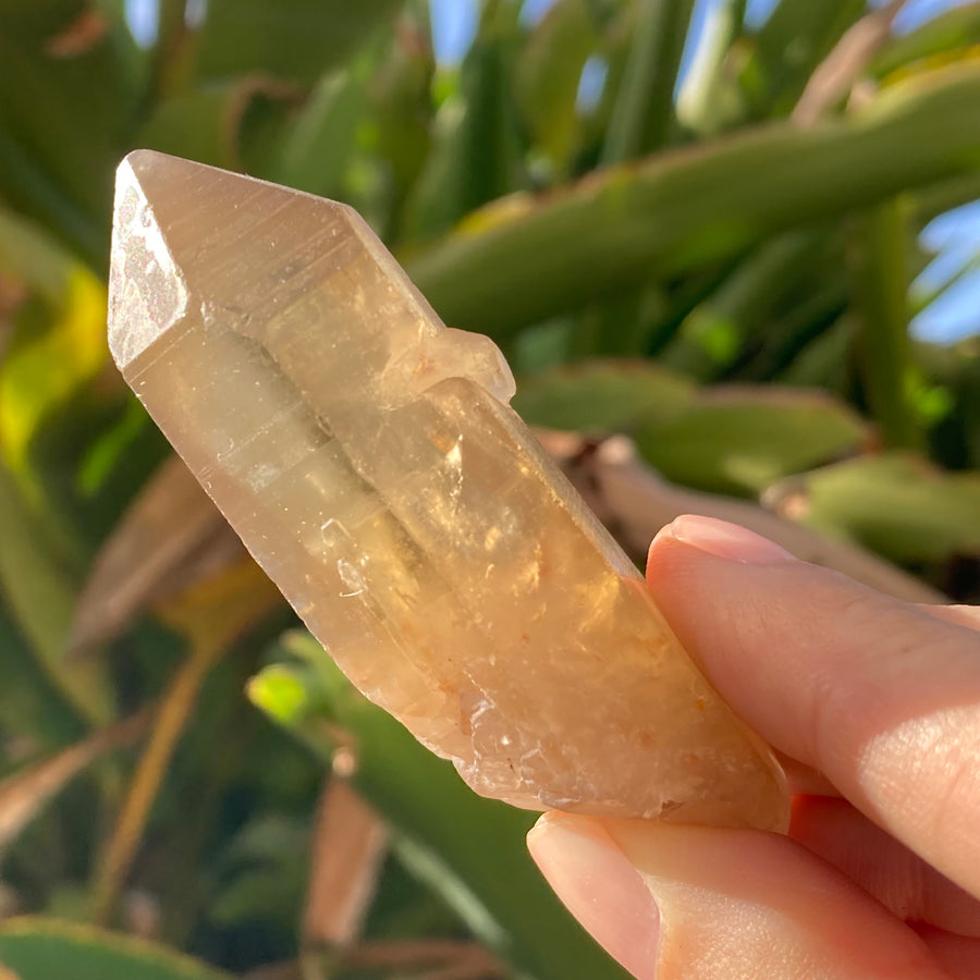 Tumbled Gemstone Pendant Clear Quartz Gold -  – Cielo  Crystals