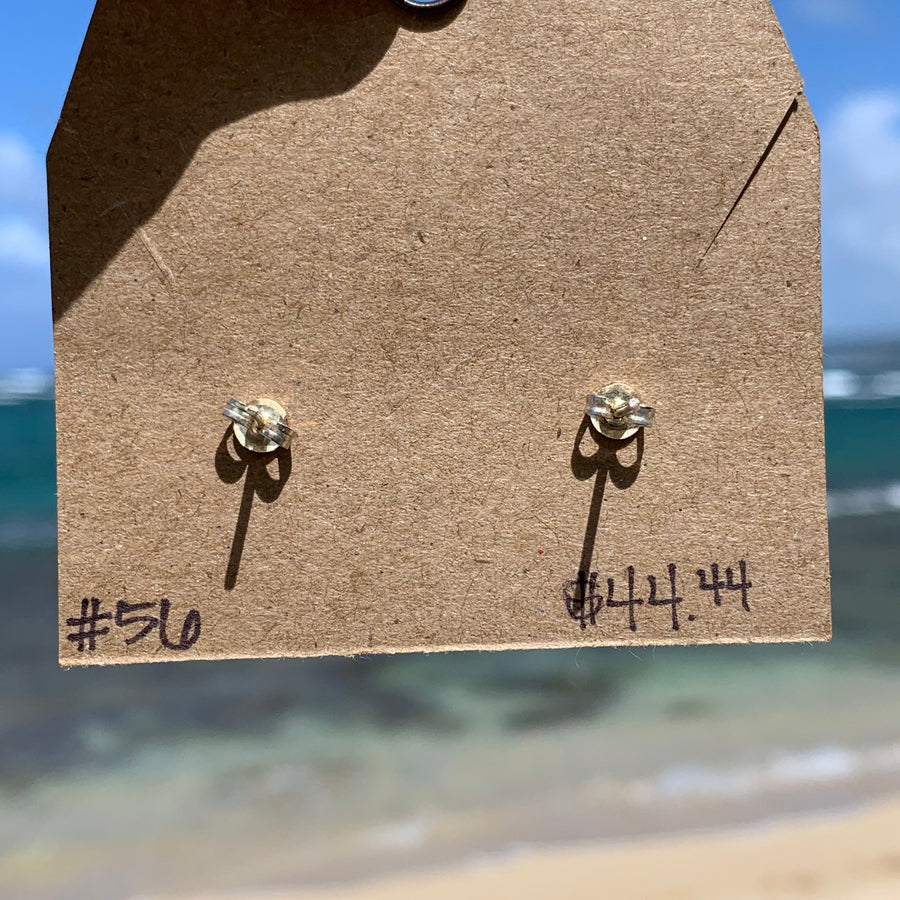 Sterling Silver Larimar Earrings (Hexagon) #56