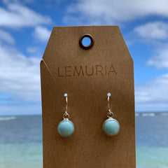 Sterling Silver Larimar Earrings (Circle) #62