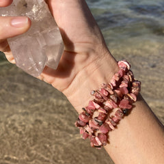 Rhodochrosite Chip Bracelet