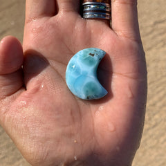 Larimar Crescent Moon #22, Extra Quality 🌙