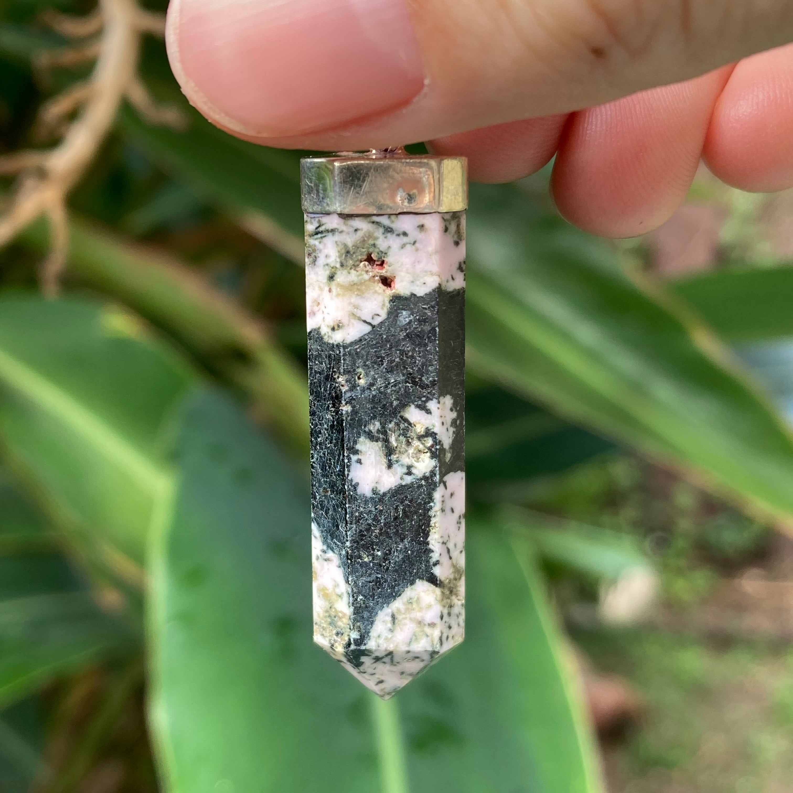 Snowflake Rhodonite Sterling Silver Pendant – lemuriacrystalshop