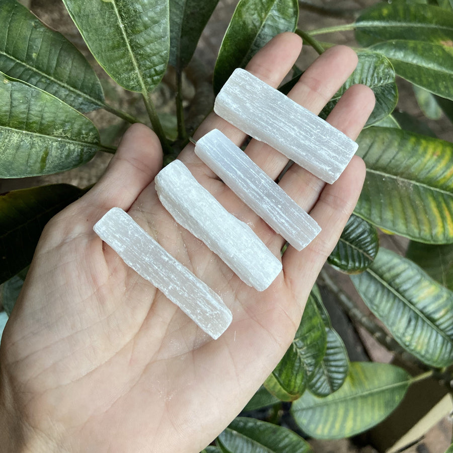 3x Raw Selenite Sticks, Great for Grids!
