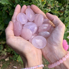 1x Small Rose Quartz Palm Stone