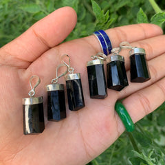 Black Tourmaline Sterling Silver Pendant