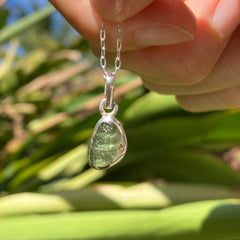 Moldavite Sterling Silver Pendant #121